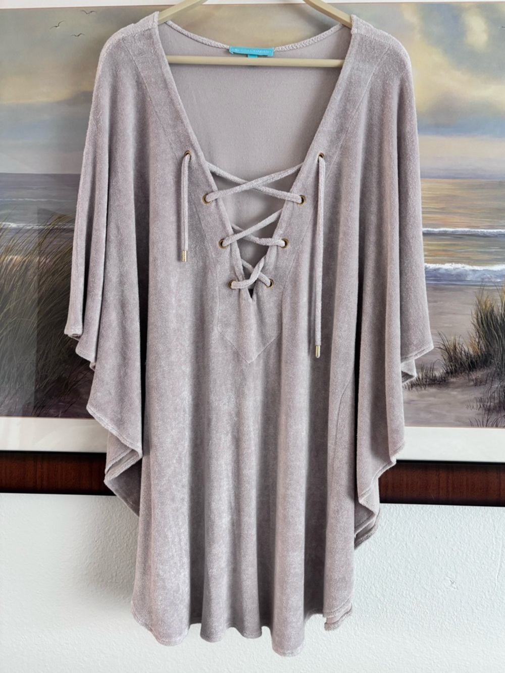 Melissa Odabash Terrycloth Lace-Up Kaftan | Luxury Beach Cover-Up